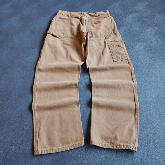 Y2K Dickies Tan Carpenter Dungaree Pants 32x30 - Picture 1 of 11
